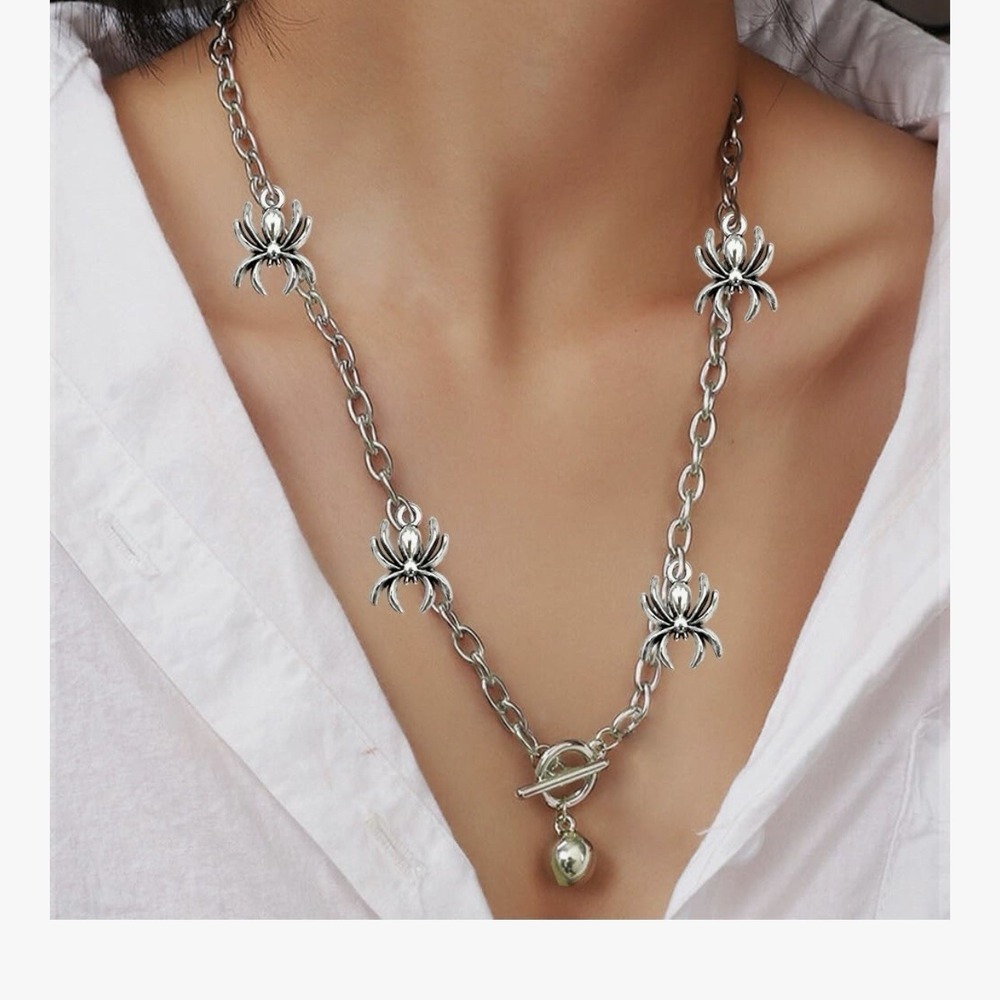 50pcs Alloy Pendants Silver Spider Charms Nickel Free & Lead Free Spider - Picture 4 of 6